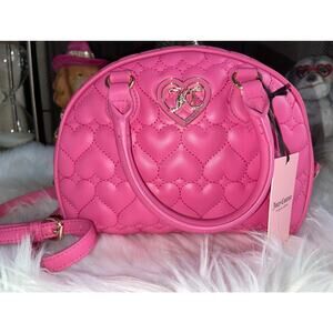 NEW Juicy Couture Flawless Dome Satchel Quilted Pink Heart